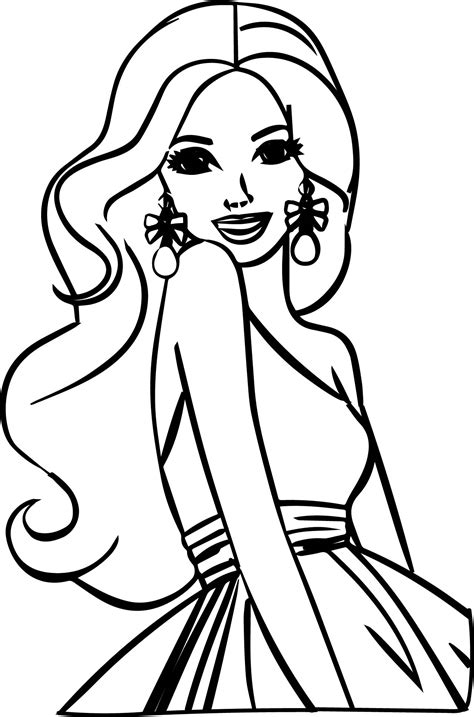 barbie colouring in pages free|free barbie doll color pages.